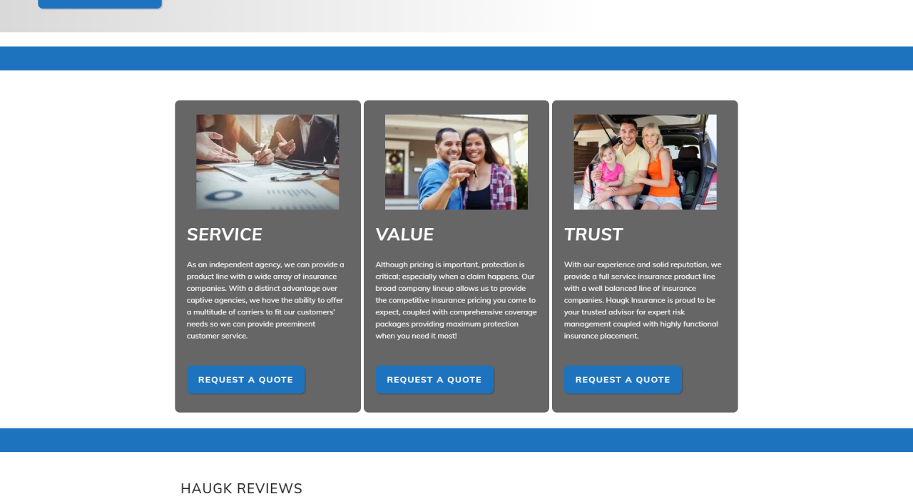 Haugk Insurance Agency Screenshot